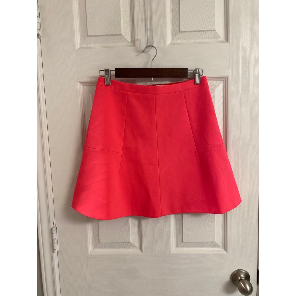 J.Crew Neon Pink Textured Crepe A-line Mini Skirt Size 2 Dopamine Dressing